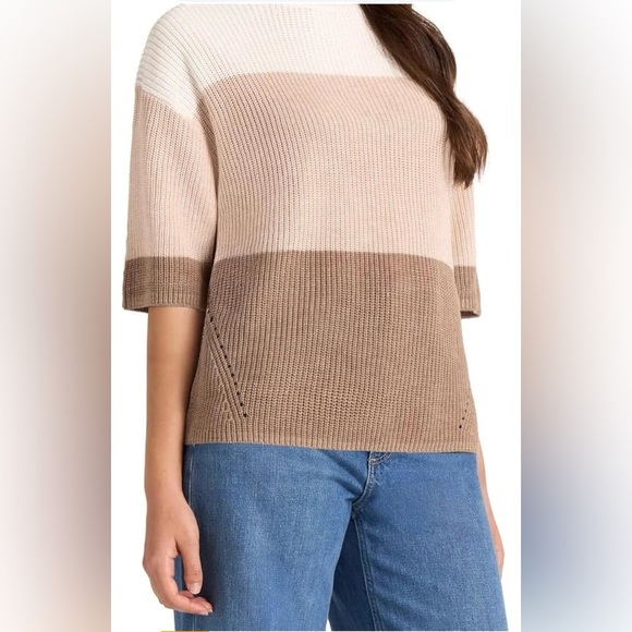 NWT Matty M Cream and Brown Colorblock Sweater size XXL - Picture 2 of 4